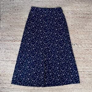 Vintage 90s Briggs New York black floral maxi skirt